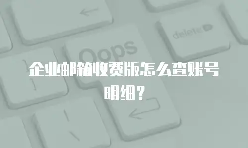 企业邮箱收费版怎么查账号明细？
