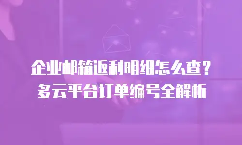 企业邮箱返利明细怎么查?多云平台订单编号全解析