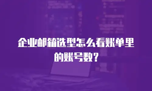 企业邮箱选型怎么看账单里的账号数？