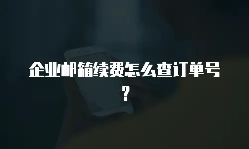 企业邮箱续费怎么查订单号？