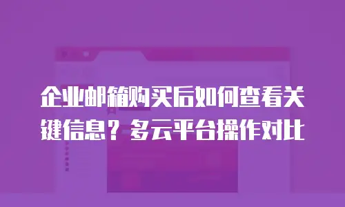 企业邮箱购买后如何查看关键信息？多云平台操作对比