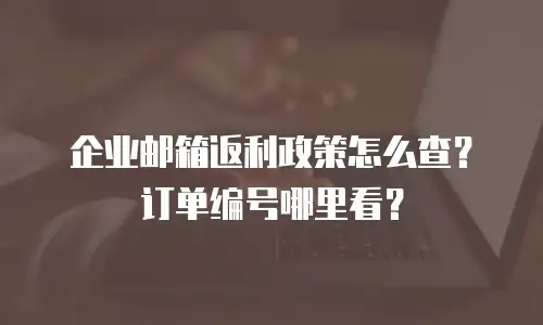 企业邮箱返利政策怎么查?订单编号哪里看?