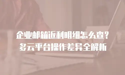 企业邮箱返利明细怎么查？多云平台操作差异全解析