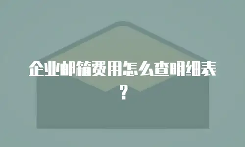 企业邮箱费用怎么查明细表？