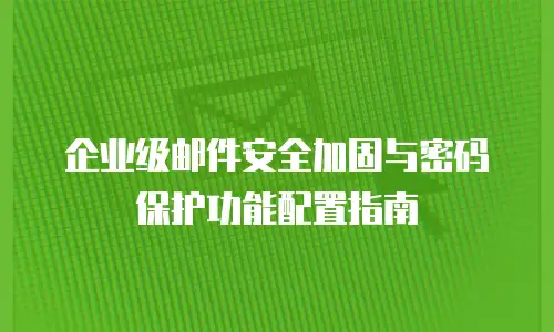 企业级邮件安全加固与密码保护功能配置指南