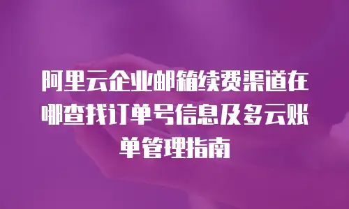 阿里云企业邮箱续费渠道在哪查找订单号信息及多云账单管理指南