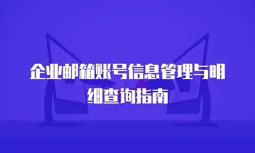 企业邮箱账号信息管理与明细查询指南