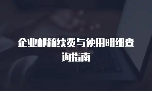 企业邮箱续费与使用明细查询指南