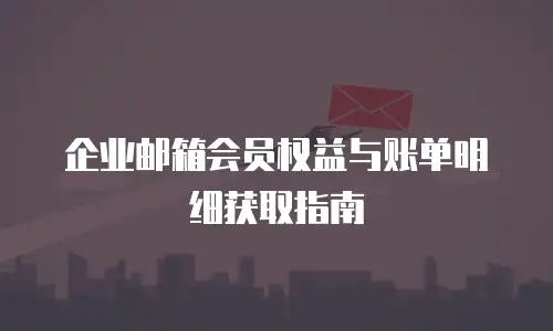 企业邮箱会员权益与账单明细获取指南