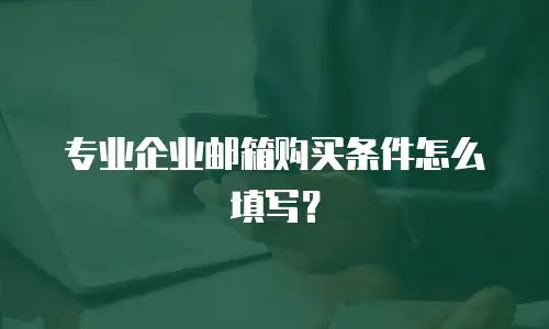 专业企业邮箱购买条件怎么填写？