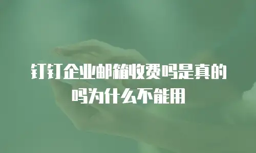 钉钉企业邮箱收费吗是真的吗为什么不能用