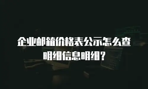 企业邮箱价格表公示怎么查明细信息明细?