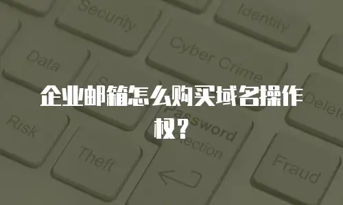 企业邮箱怎么购买域名操作权？