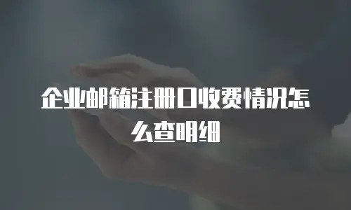 企业邮箱注册口收费情况怎么查明细
