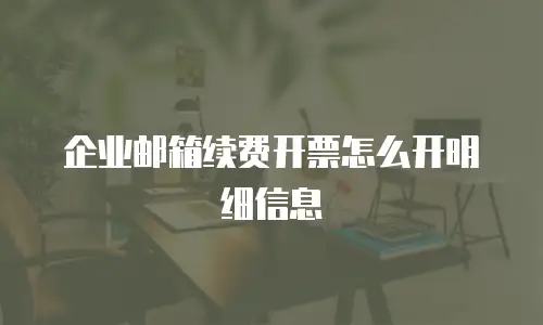 企业邮箱续费开票怎么开明细信息