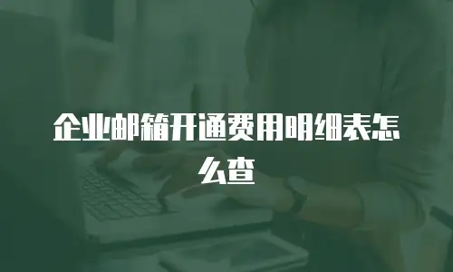 企业邮箱开通费用明细表怎么查