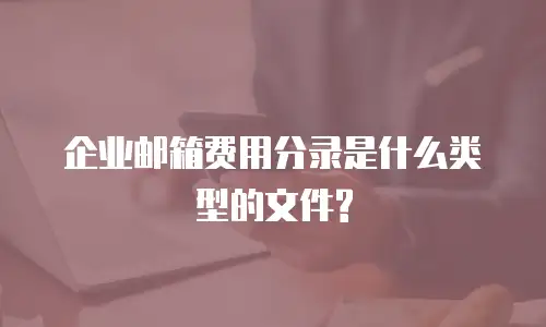 企业邮箱费用分录是什么类型的文件?