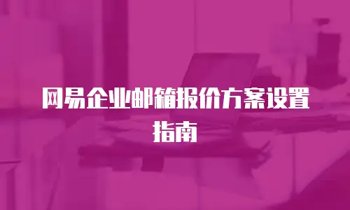 网易企业邮箱报价方案设置指南