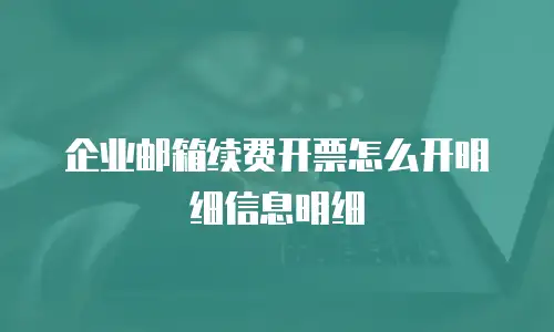 企业邮箱续费开票怎么开明细信息明细