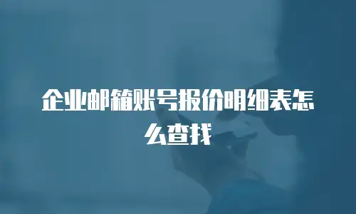 企业邮箱账号报价明细表怎么查找