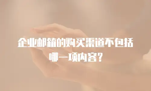 企业邮箱的购买渠道不包括哪一项内容？