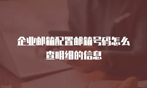 企业邮箱配置邮箱号码怎么查明细的信息