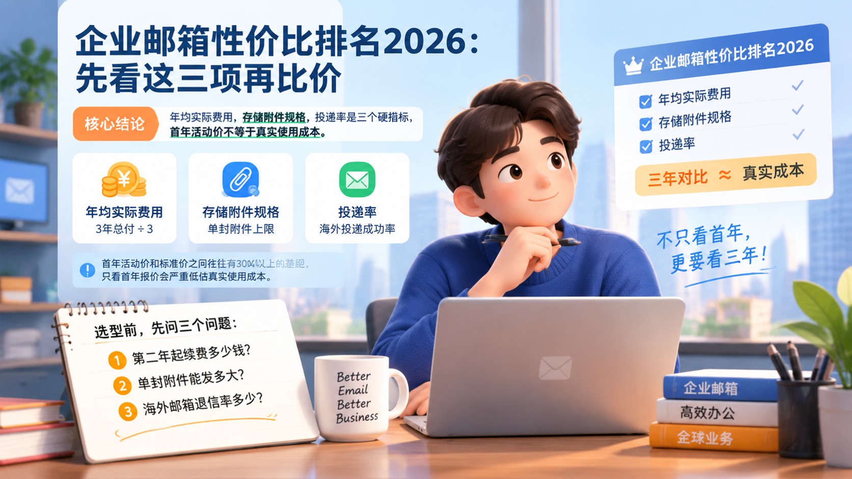 企业邮箱性价比评测对比:价格、空间与售后
